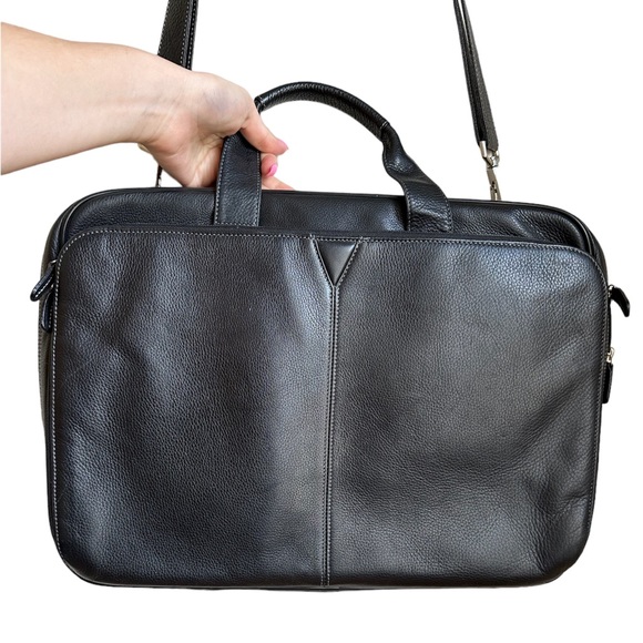 Johnston & Murphy Bags Johnston Murphy Black Pebbled Leather Laptop
